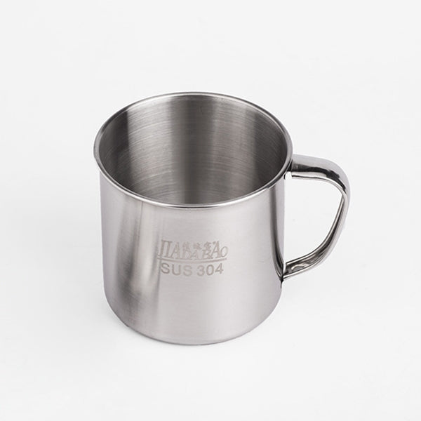 5個一賣 特厚304不銹鋼水杯兒童口杯帶手柄蓋家用成人喝水茶杯