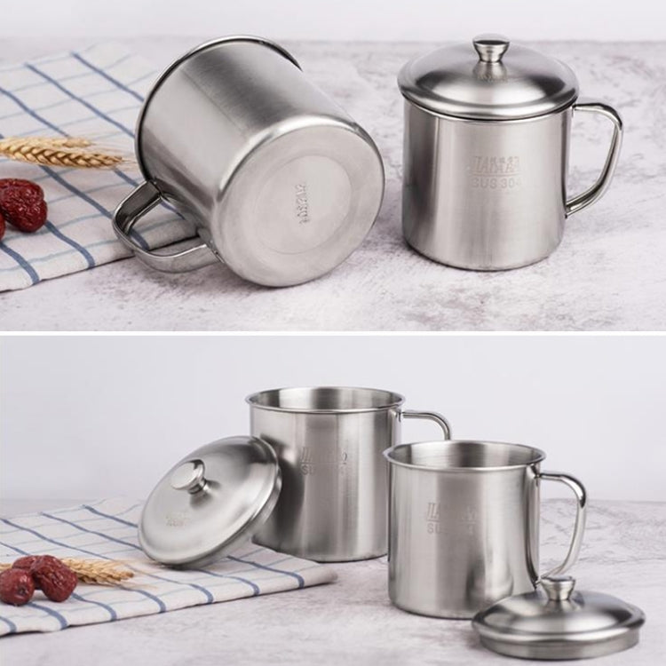 5個一賣 特厚304不銹鋼水杯兒童口杯帶手柄蓋家用成人喝水茶杯