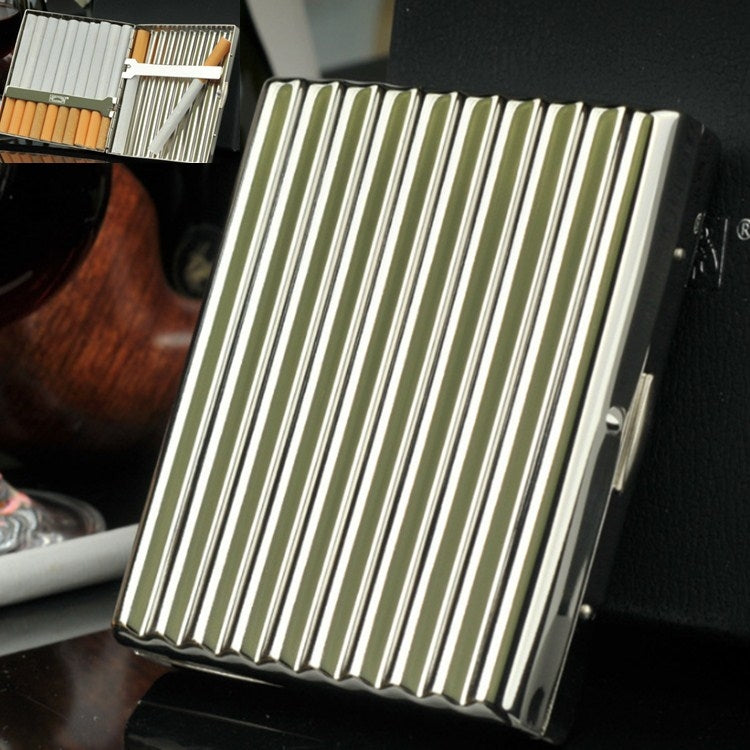 雙槍銅製瓦楞煙盒水波紋煙夾