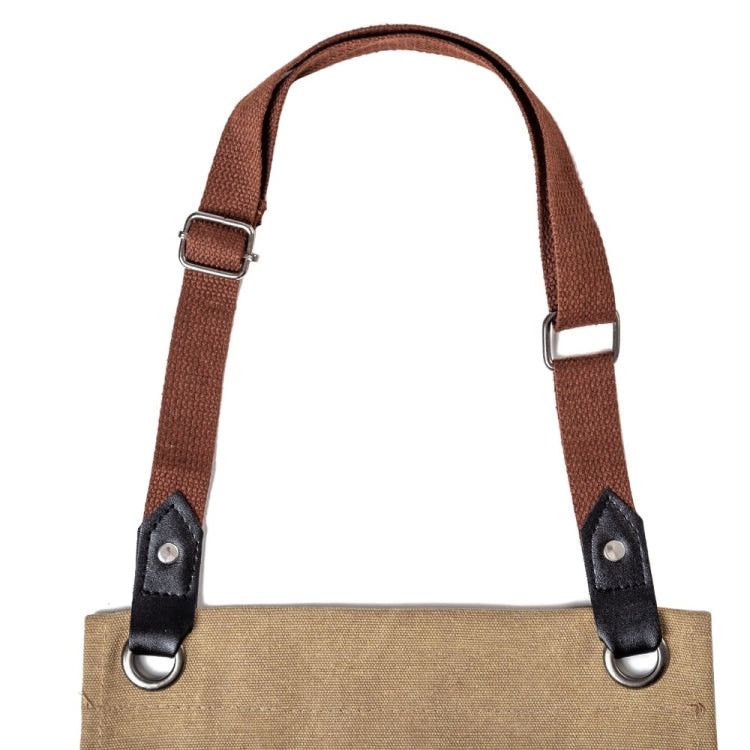 水洗帆布圍裙 廚師咖啡廳店燒烤美髮師工作服