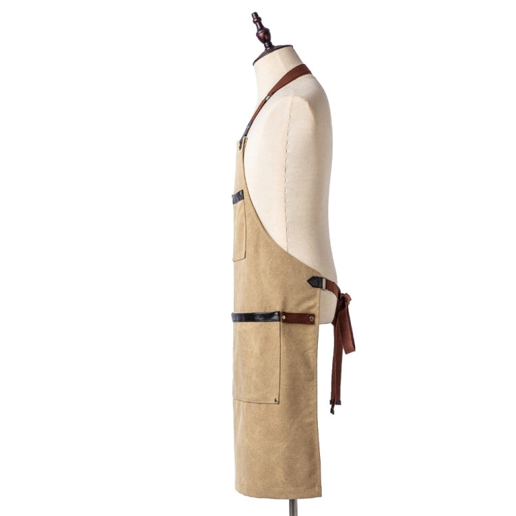 水洗帆布圍裙 廚師咖啡廳店燒烤美髮師工作服