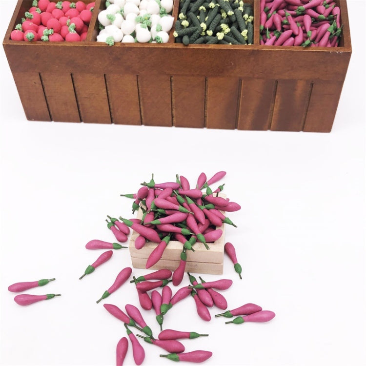 10 PCS 1:12迷你屋仿真茄子蔬菜廚房擺件