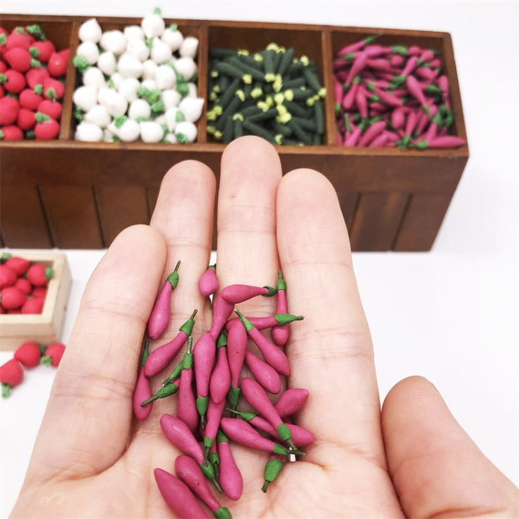 10 PCS 1:12迷你屋仿真茄子蔬菜廚房擺件