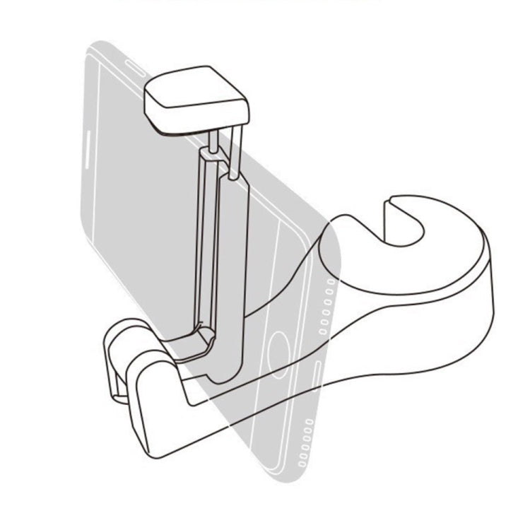 易安裝通用汽車頭枕掛鈎最大5公斤汽車後座掛衣架帶手機支架