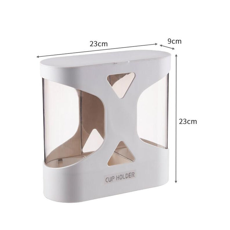 免打孔防塵防水壁掛式雙杯杯架一次性杯取杯器