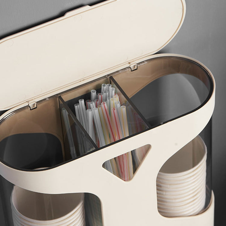 免打孔防塵防水壁掛式雙杯杯架一次性杯取杯器