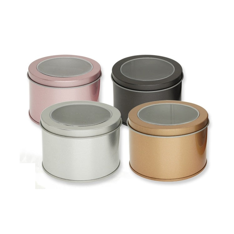 深圓形開窗透明頂蓋馬口鐵盒食品罐茶恭弘=叶 恭弘罐 蛋糕烘焙包裝盒