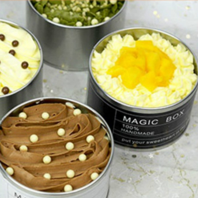 深圓形開窗透明頂蓋馬口鐵盒食品罐茶恭弘=叶 恭弘罐 蛋糕烘焙包裝盒