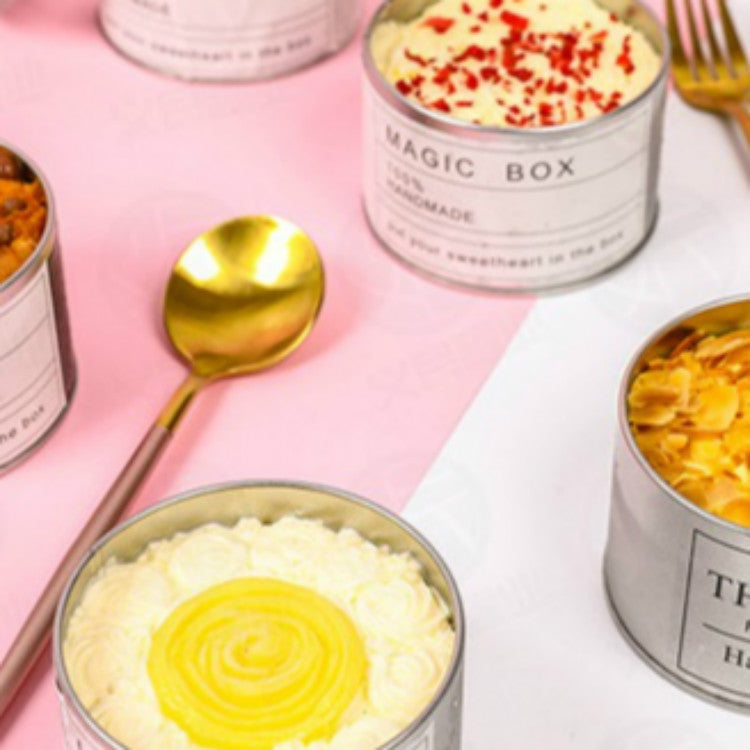 深圓形開窗透明頂蓋馬口鐵盒食品罐茶恭弘=叶 恭弘罐 蛋糕烘焙包裝盒