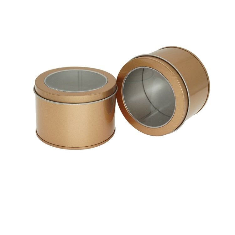 深圓形開窗透明頂蓋馬口鐵盒食品罐茶恭弘=叶 恭弘罐 蛋糕烘焙包裝盒