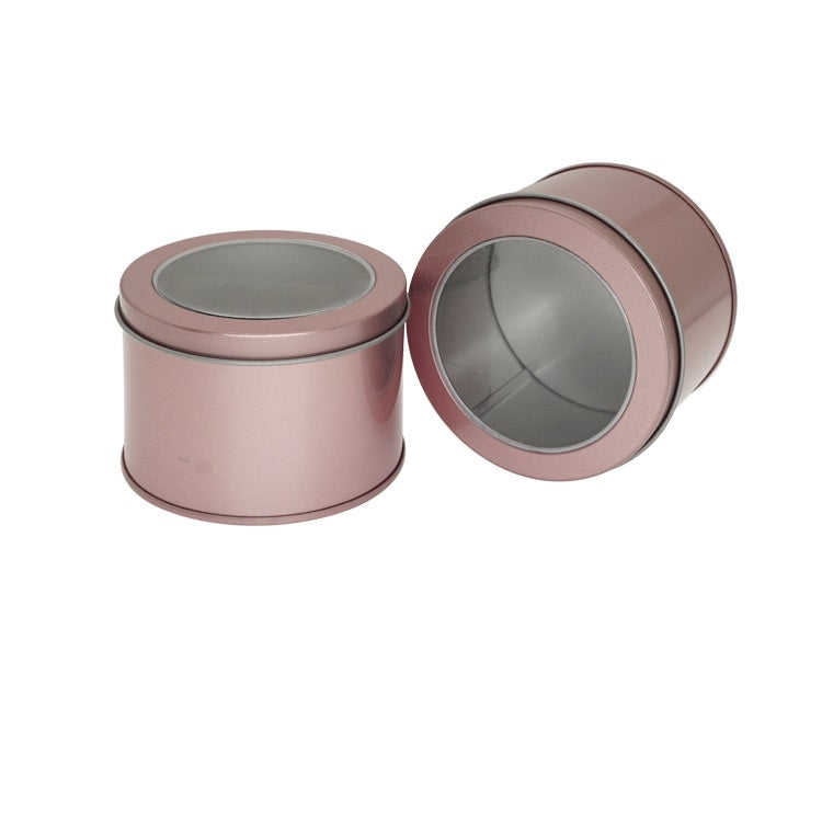 深圓形開窗透明頂蓋馬口鐵盒食品罐茶恭弘=叶 恭弘罐 蛋糕烘焙包裝盒