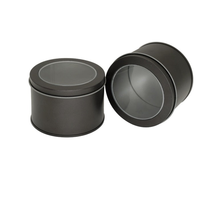 深圓形開窗透明頂蓋馬口鐵盒食品罐茶恭弘=叶 恭弘罐 蛋糕烘焙包裝盒