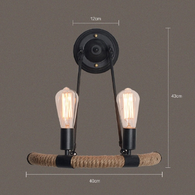 E27 LED燈 工業風復古麻繩鐵藝壁燈