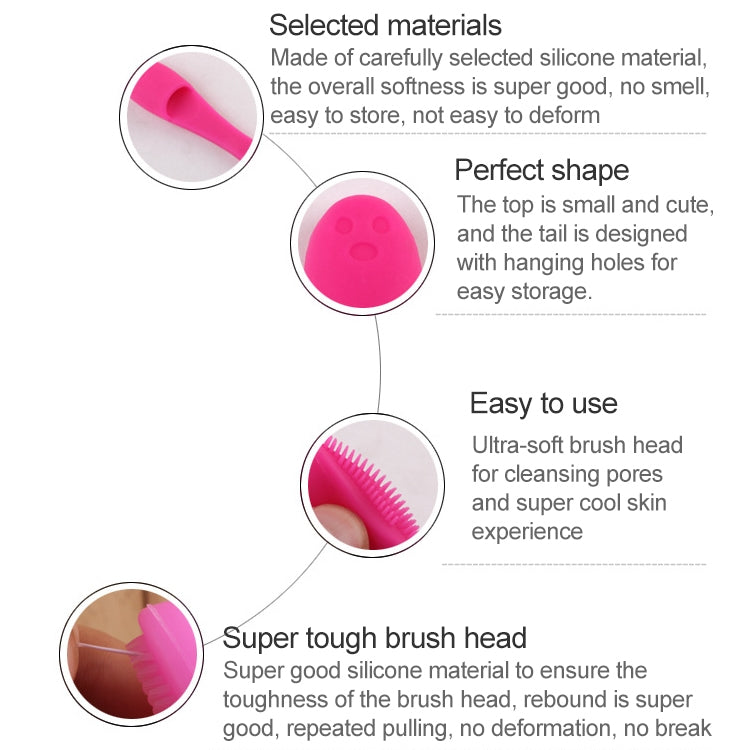 黑頭刷面部清潔提取器卸妝工具硅膠手指按摩刷面部去角質清潔工具