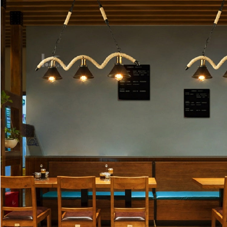復古工業風餐廳吧台麻繩吊燈