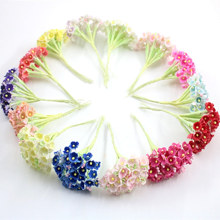 5枝一賣 DIY手工仿真梅花迷你植絨布料幸運小花