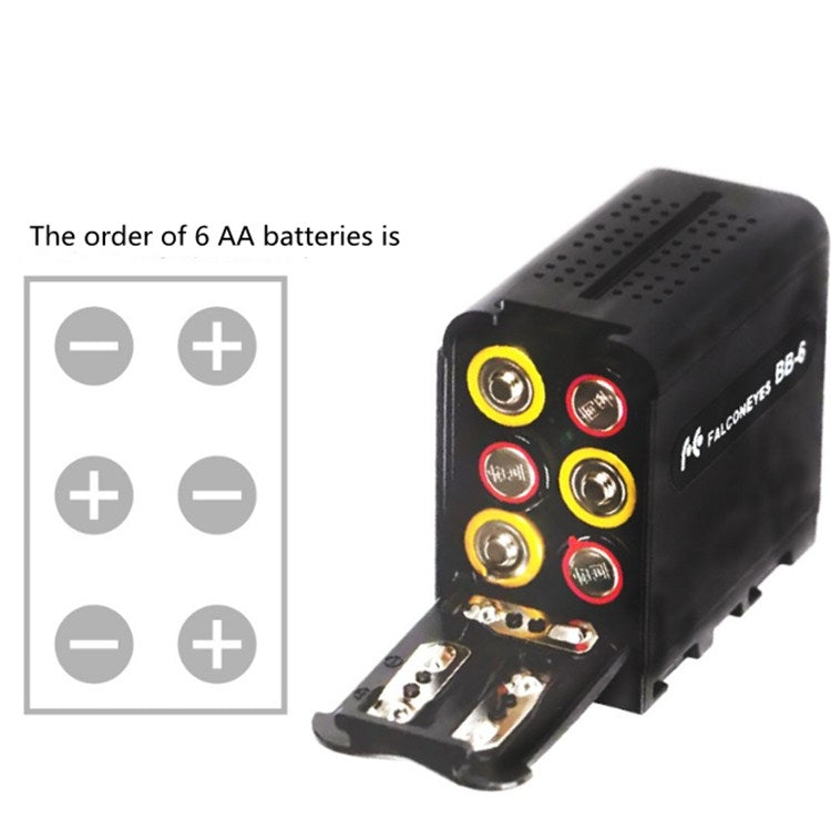 LED攝像燈補光燈電池盒AA電池轉F970盒BB-6通用電池盒