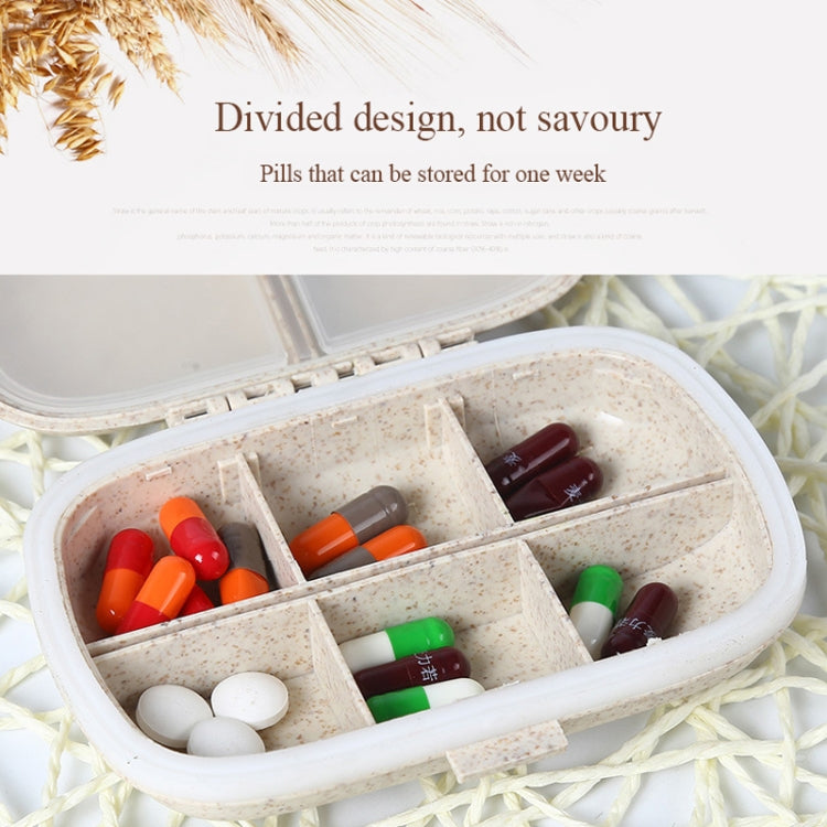 3個一賣 8格雙層便攜式迷你分裝麥桿藥品收納盒