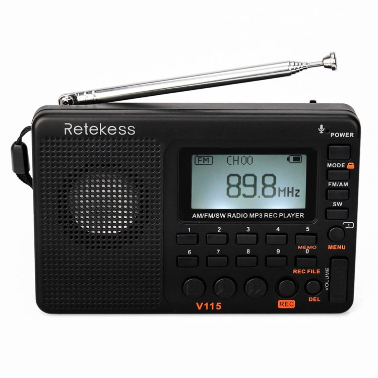 Retekess V-115全波段收音機FM AM便攜MP3播放器