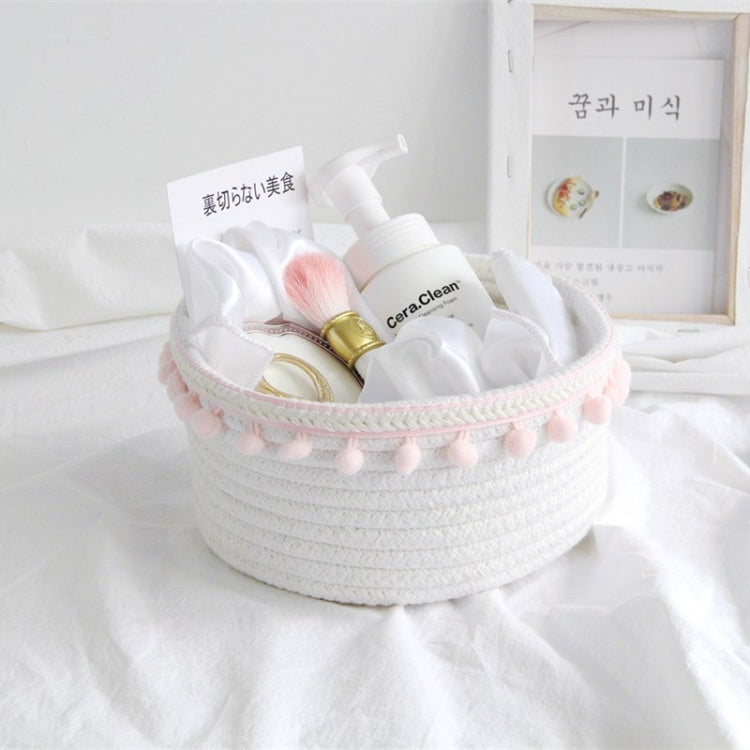 棉繩收納筐編織桌面雜物收納框