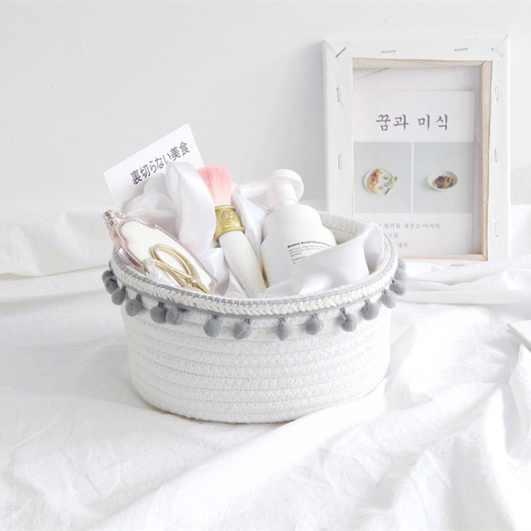棉繩收納筐編織桌面雜物收納框