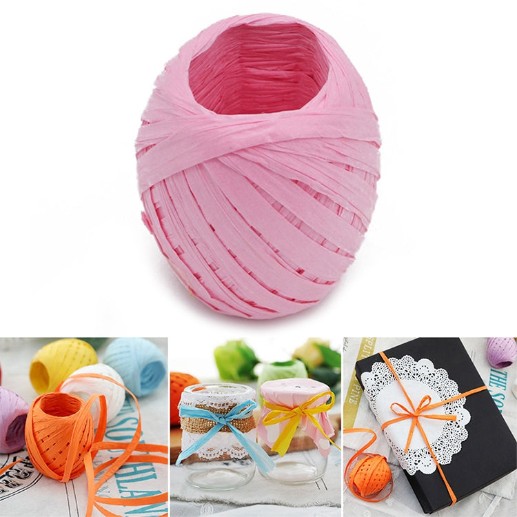 20M紙繩拉菲絲帶自然花邊繩禮品盒包裝DIY裝飾
