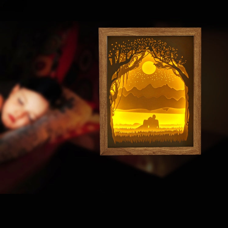 3D刻紙燈情侶光影雕刻創意小夜燈