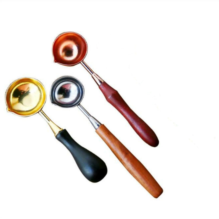木柄黃銅印章蠟勺工具 融化封蠟手帳不銹鋼火漆勺