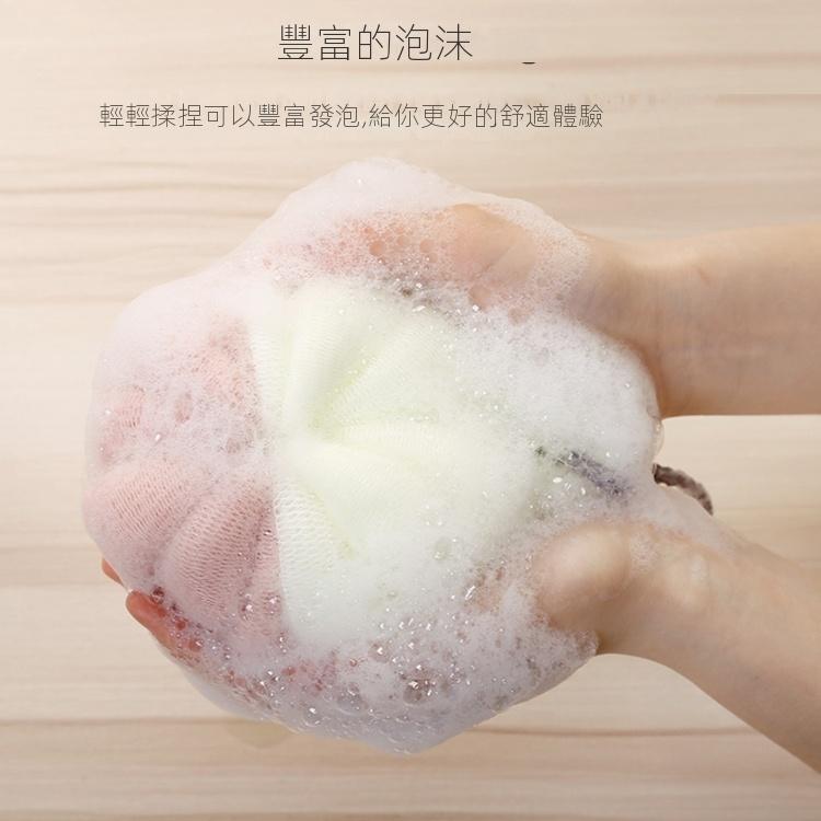 便攜式掛式沐浴花球 柔軟起泡沐浴球 洗澡按摩去角質搓背沐浴刷