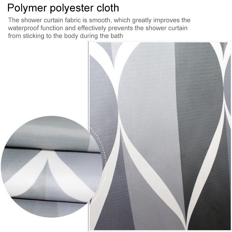 浴室幾何淺灰色防水浴簾