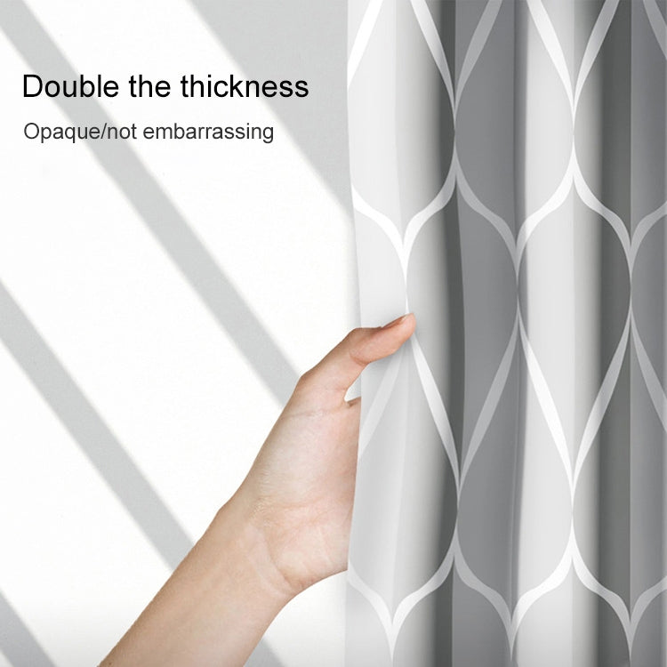 浴室幾何淺灰色防水浴簾