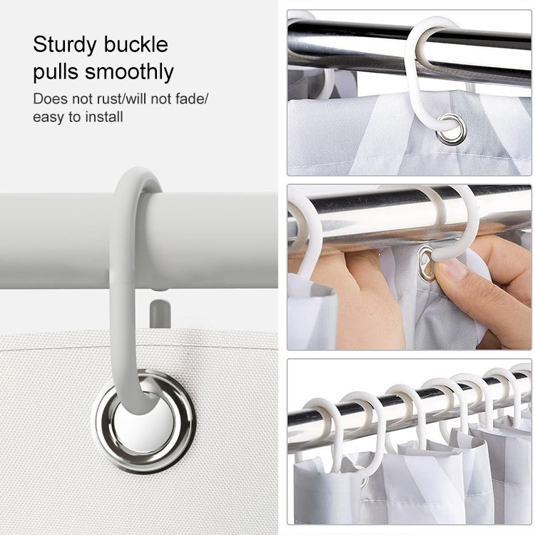 浴室幾何淺灰色防水浴簾