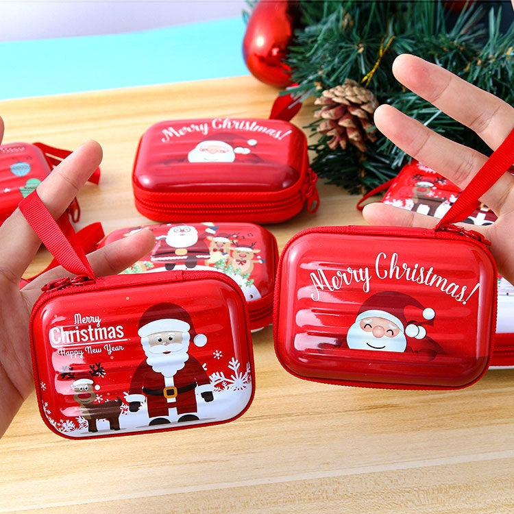 聖誕卡通零錢包 方形收納盒鑰匙包