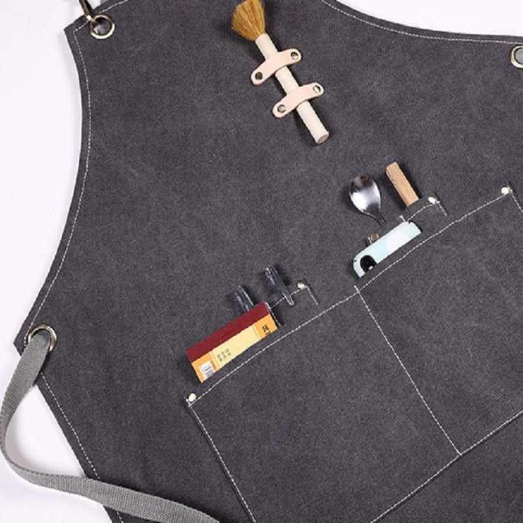 燒烤烹飪調酒師防污加厚帆布圍裙