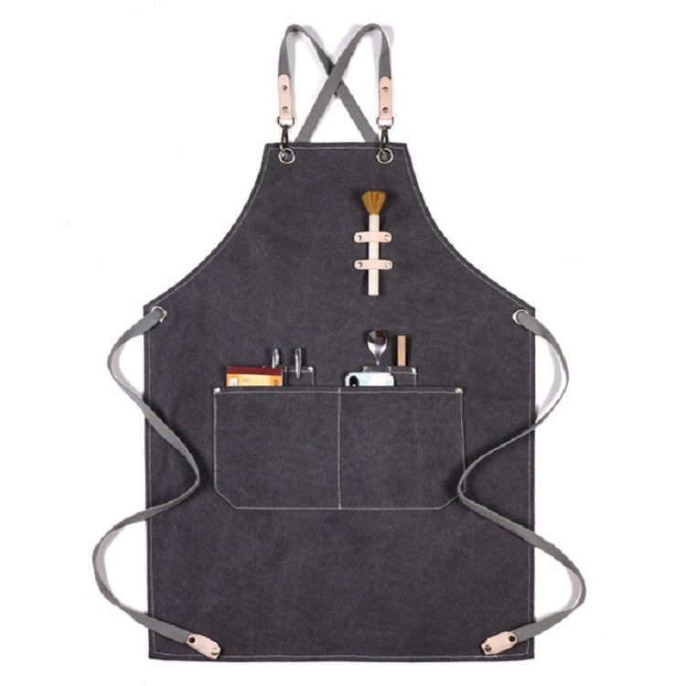 燒烤烹飪調酒師防污加厚帆布圍裙