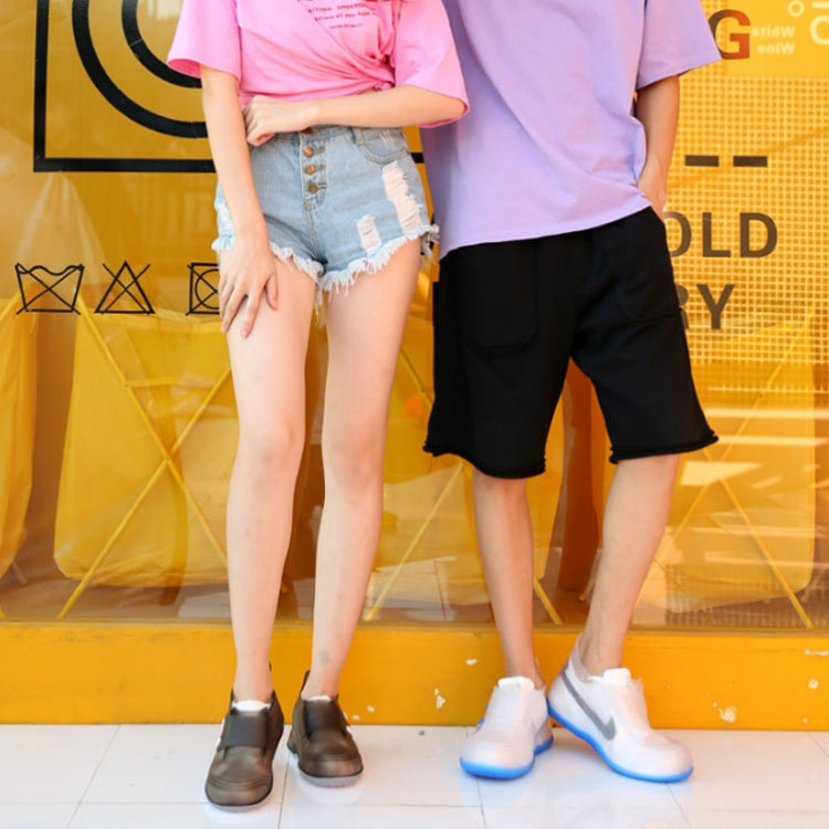 低幫鞋套男女防滑厚底時尚簡約搭扣防水雨靴 碼數: