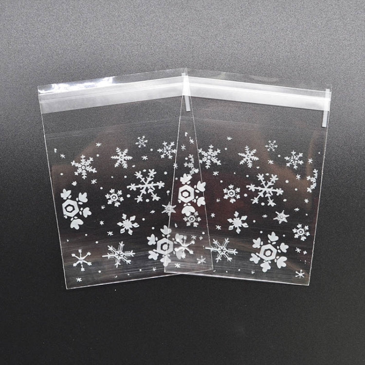 1 Packs Snowflake Christmas Candy Cookie Snack Bag Self-adhesive Gift Bag