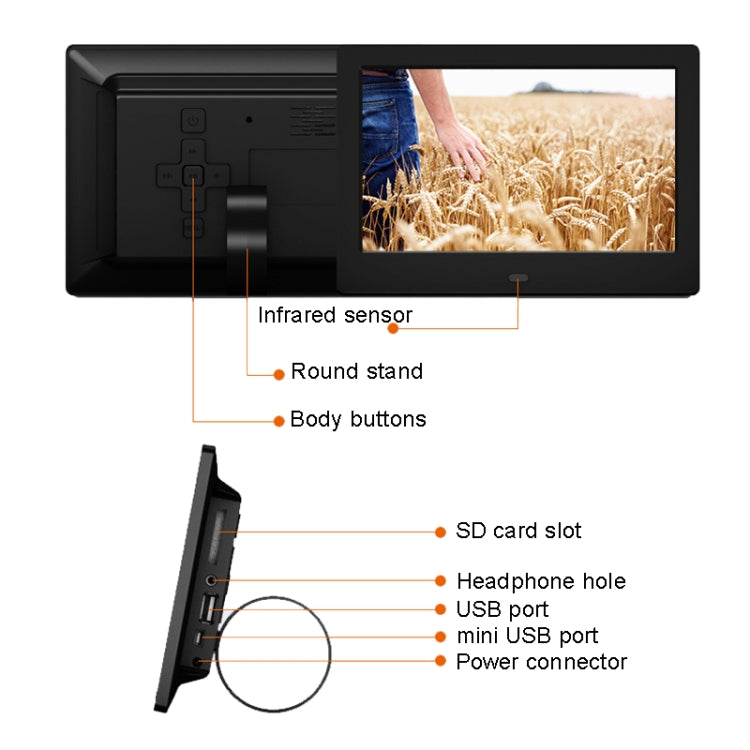 DPF-706-2.4G 7寸數碼相框 LED壁掛廣告機