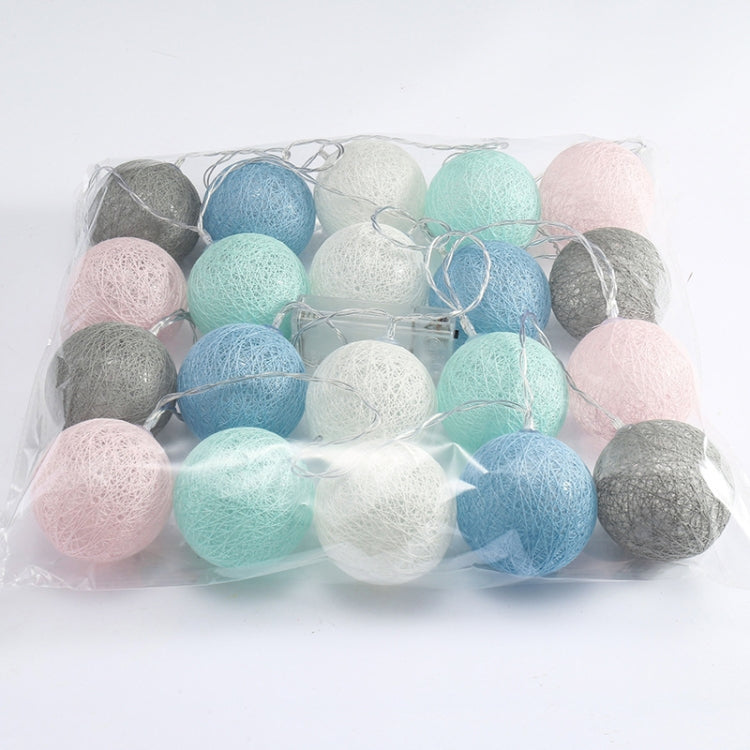 3米20燈棉花球燈串假日婚禮聖誕派對卧室童話燈戶外LED燈花環裝飾