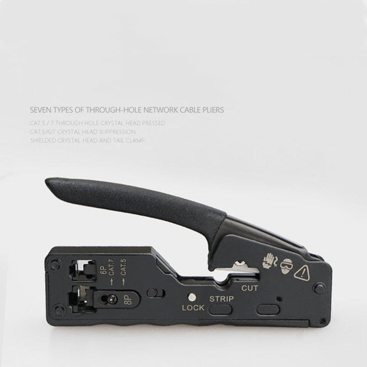 多功能七類通孔水晶頭6P8P剝線網絡工具擠壓接壓線網線鉗子