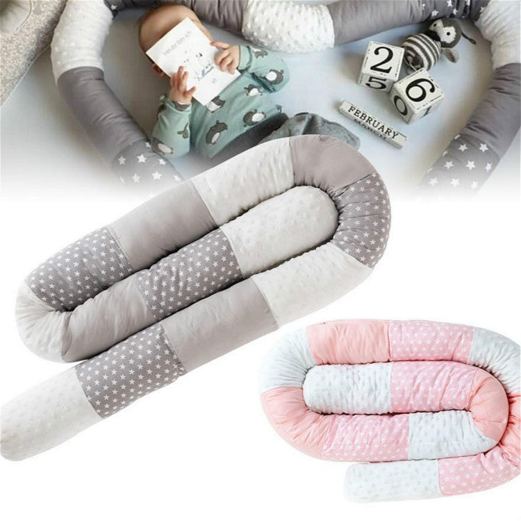 星星圓柱形防撞嬰兒床圍四季通用