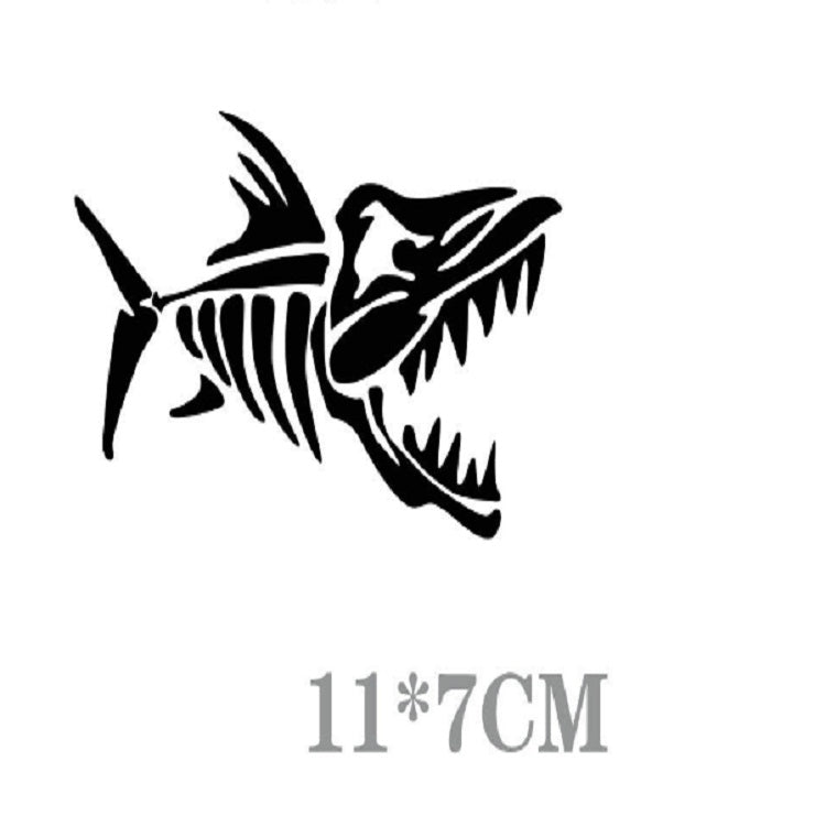 十件一發汽車貼紙摩托車拉花車貼魚骨頭卡通個性車身小貼