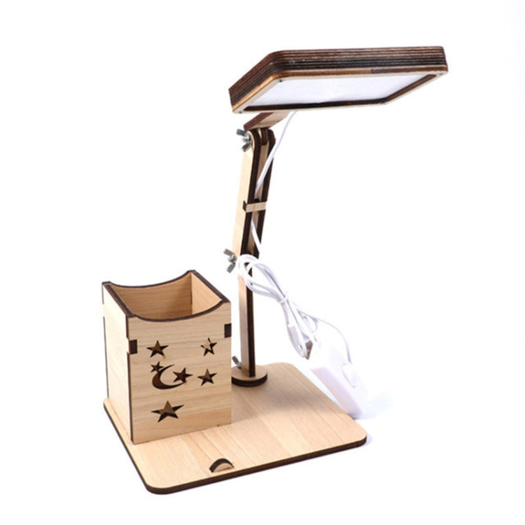 木製多功能觸摸USB筆筒檯燈學生桌面充電閱讀燈led護眼檯燈