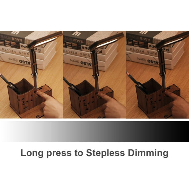 木製多功能觸摸USB筆筒檯燈學生桌面充電閱讀燈led護眼檯燈