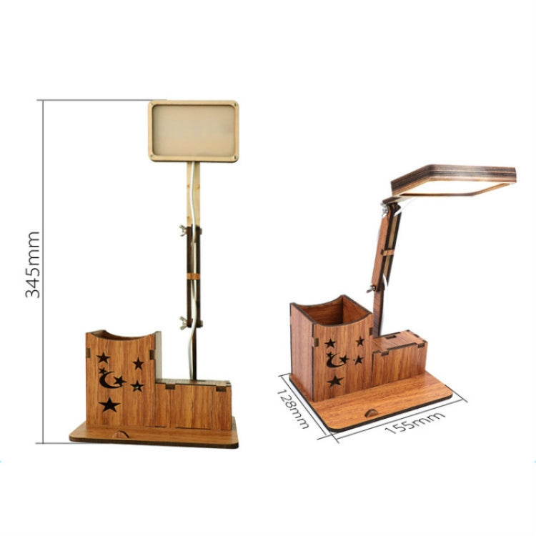 木製多功能觸摸USB筆筒檯燈學生桌面充電閱讀燈led護眼檯燈