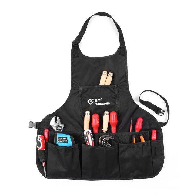 鵬工 防水帆布園藝圍裙工具袋電工工具收納袋