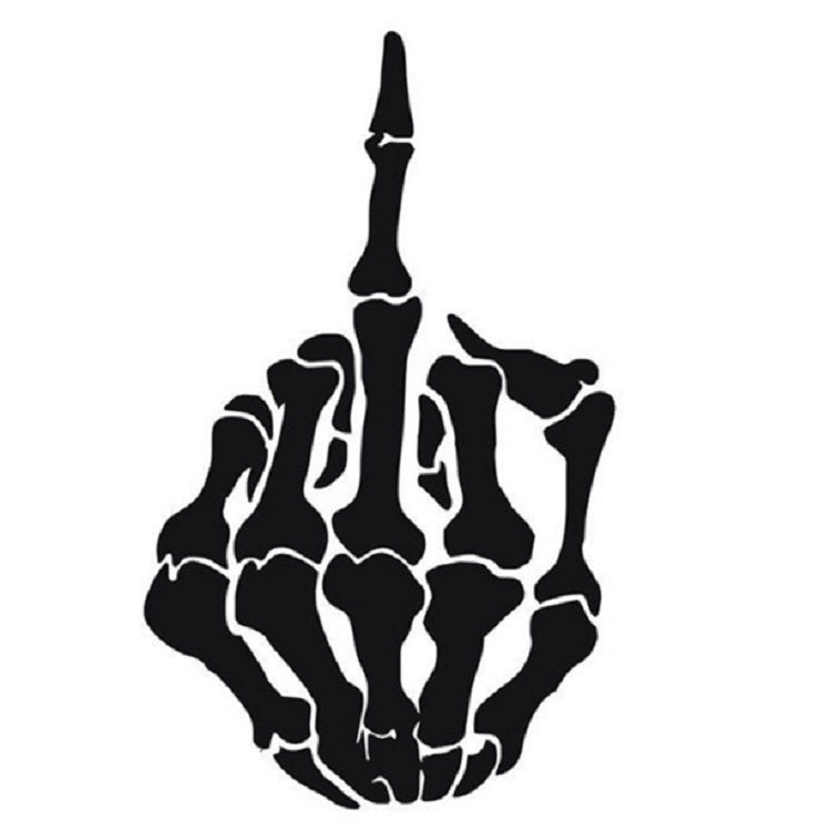 十件一賣 防遠光汽車貼紙 中指鄙視反光車貼 骷髏骨頭摩托車貼紙