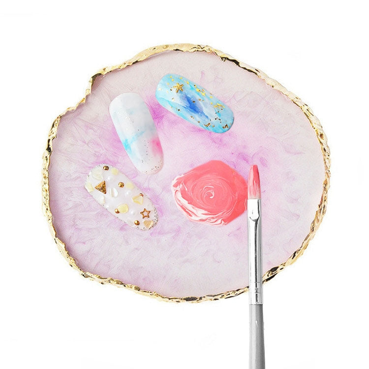 美甲調色盤 樹脂瑪瑙片美甲彩繪調色板 甲片裝飾儲物盤