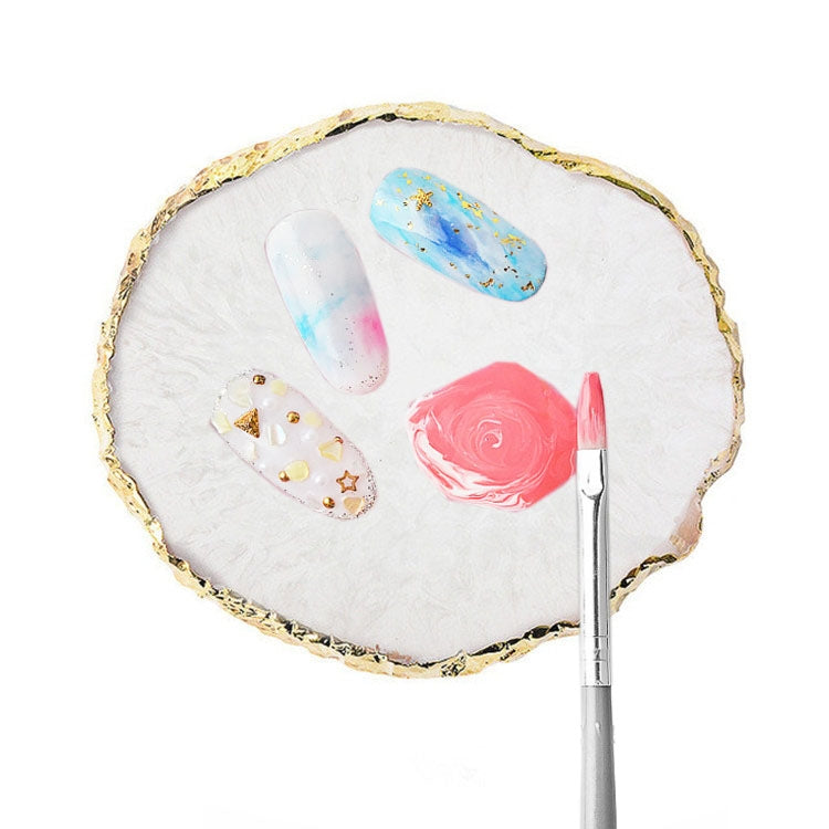 美甲調色盤 樹脂瑪瑙片美甲彩繪調色板 甲片裝飾儲物盤