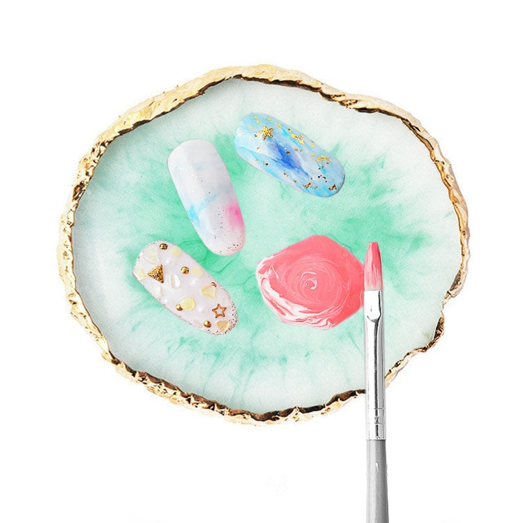 美甲調色盤 樹脂瑪瑙片美甲彩繪調色板 甲片裝飾儲物盤